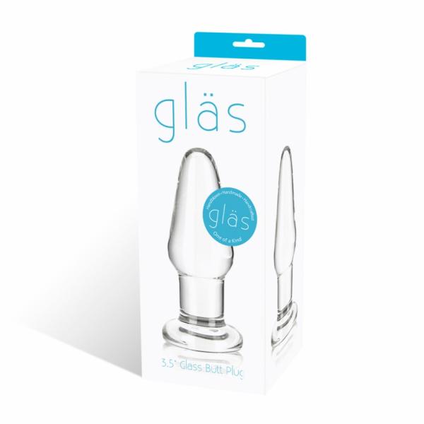 Glas 3.5 inches Glass Butt Plug Clear